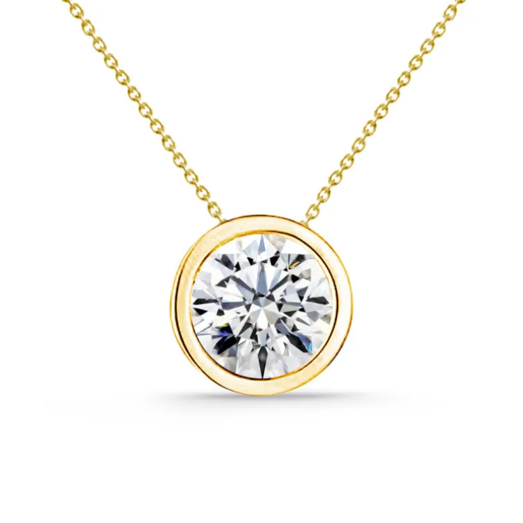 Collar Diamante Sharon 0.10-0.50Ct Solitario Oro Amarillo