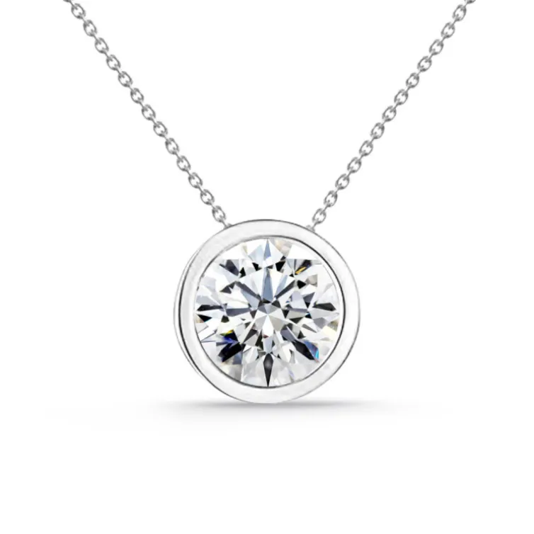 Collar Diamante Sharon 0.10-0.50Ct Solitario Oro Blanco
