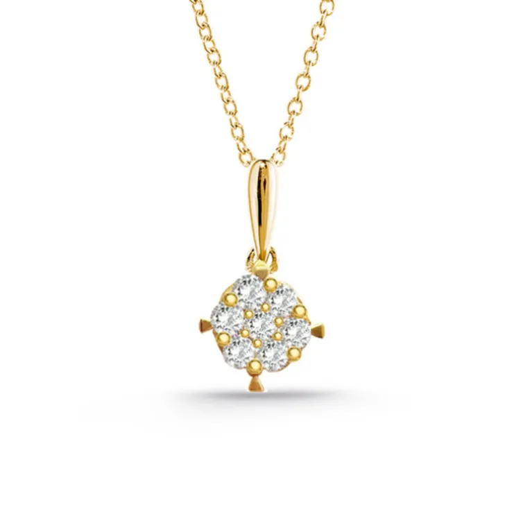 Collar Diamantes Gardenia 0.10 Oro Amarillo