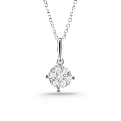 Collar Diamantes Gardenia 0.10 Oro Blanco