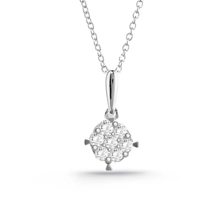 Collar Diamantes Gardenia 0.10 Oro Blanco