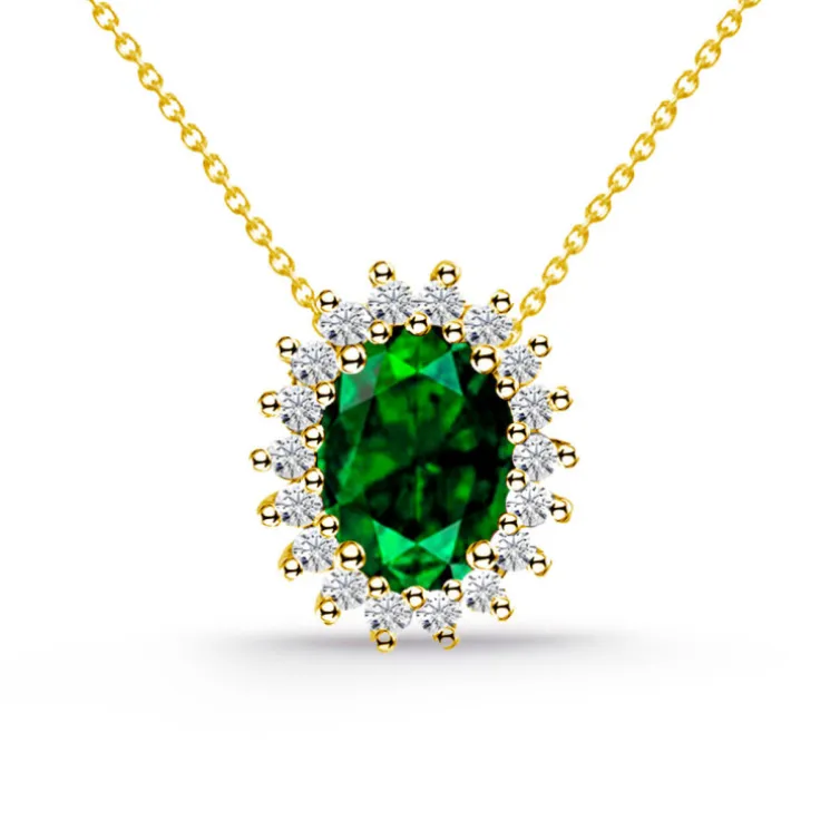 Collar oro amarillo Esmeralda y Diamantes Dalia