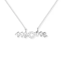 Collar Oro Blanco Mom Mama Mini Details