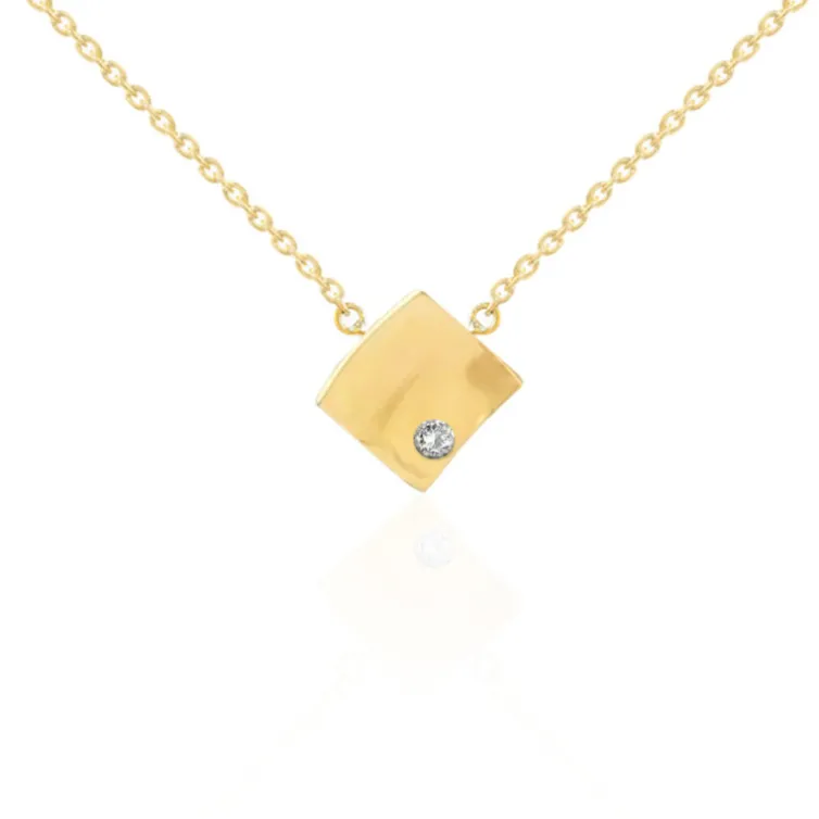 Collar Rombo Diamante Oro Amarillo Always