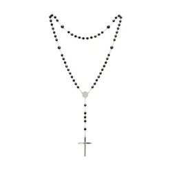 Collar Rosario Oro Y Hematite