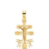 Cruz de Caravaca Oro Hombre 18K 35x20mm Grabado