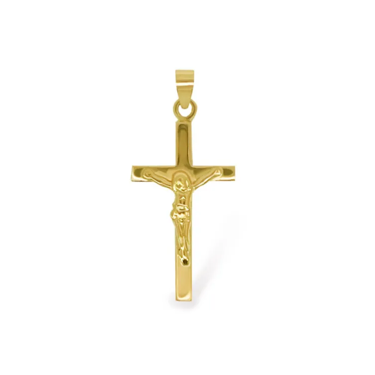 Cruz Oro Amarillo Cristo Tubo Cuadrado 25x15