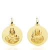 Escapulario 18Mm Virgen Del Carmen Y Corazón De Jesús 18K