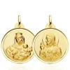 Escapulario 26Mm Virgen Del Carmen Y Corazón De Jesús Bisel 18K