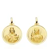 Escapulario 18Mm Virgen Del Carmen Y Corazón De Jesús Bisel 18K