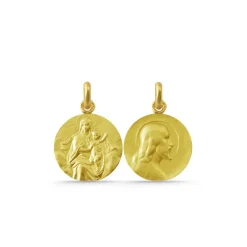 Escapulario Virgen del Carmen Manto y Salvador 18K