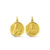 Escapulario Virgen del Carmen y Sagrado Corazón 18K Bisel Hueca