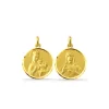 Escapulario Virgen del Carmen y Sagrado Corazón 18K Bisel