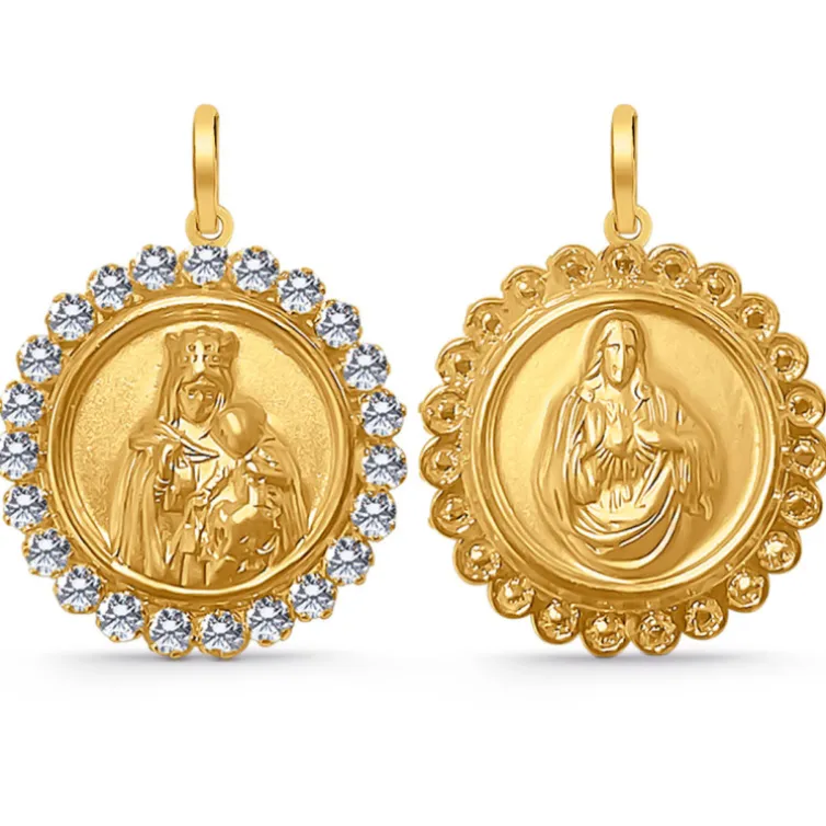 Escapulario Virgen Milagrosa oro y diamantes