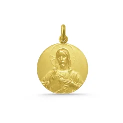 Medalla Cristo Sagrado Corazón de Jesús Oro 18K