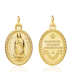 Medalla 20Mm Virgen De Guadalupe Mexicana 18K Oval