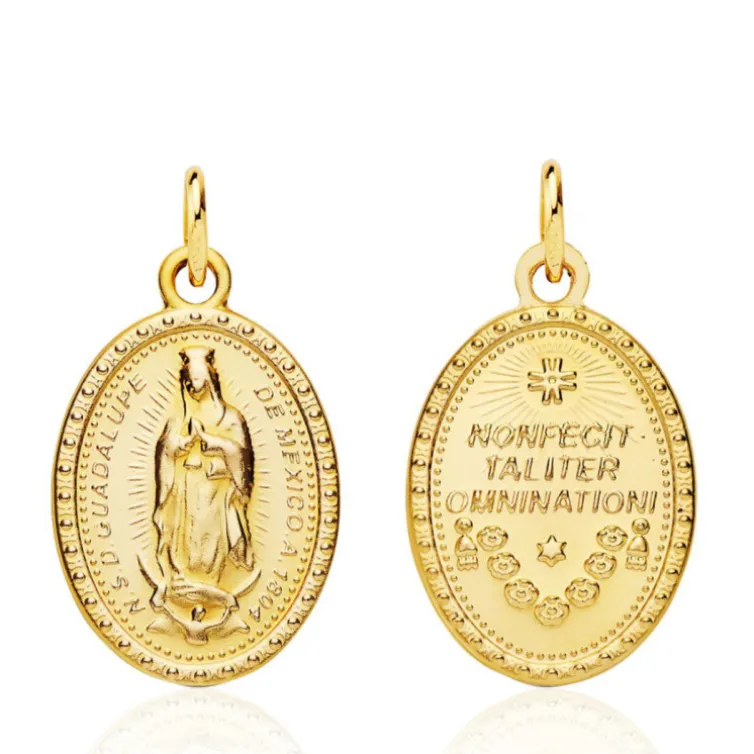 Medalla 20Mm Virgen De Guadalupe Mexicana 18K Oval