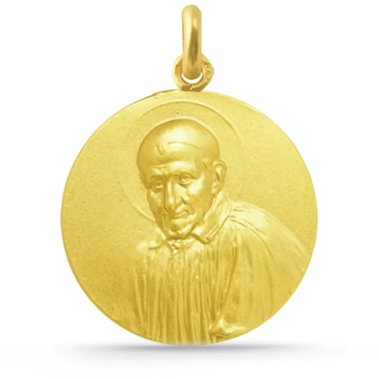 Medalla San Vicente de Paul Oro 18K