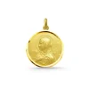 Medalla Virgen María Manto Oro 18K Bisel