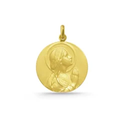Medalla Virgen María Rezando Oro 18K