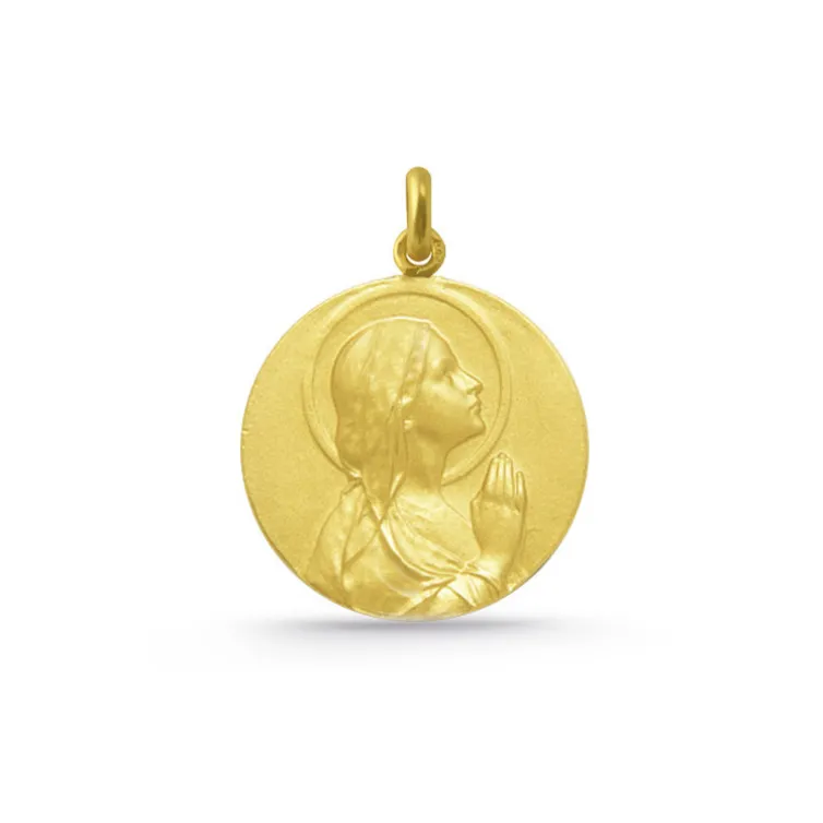 Medalla Virgen María Rezando Oro 18K