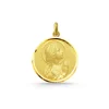 Medalla Virgen María Rezando Oro 18K Bisel