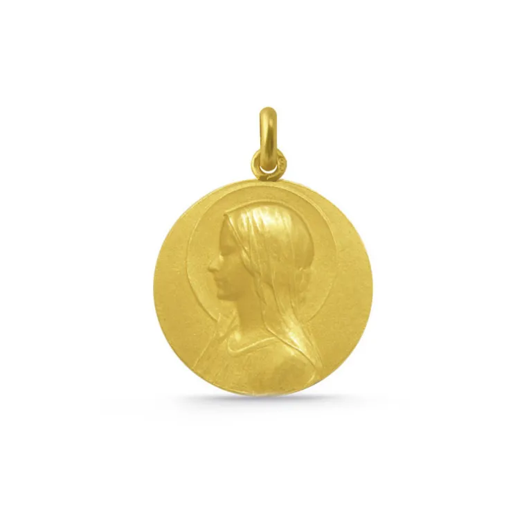 Medalla Virgen María Velo Oro 18K