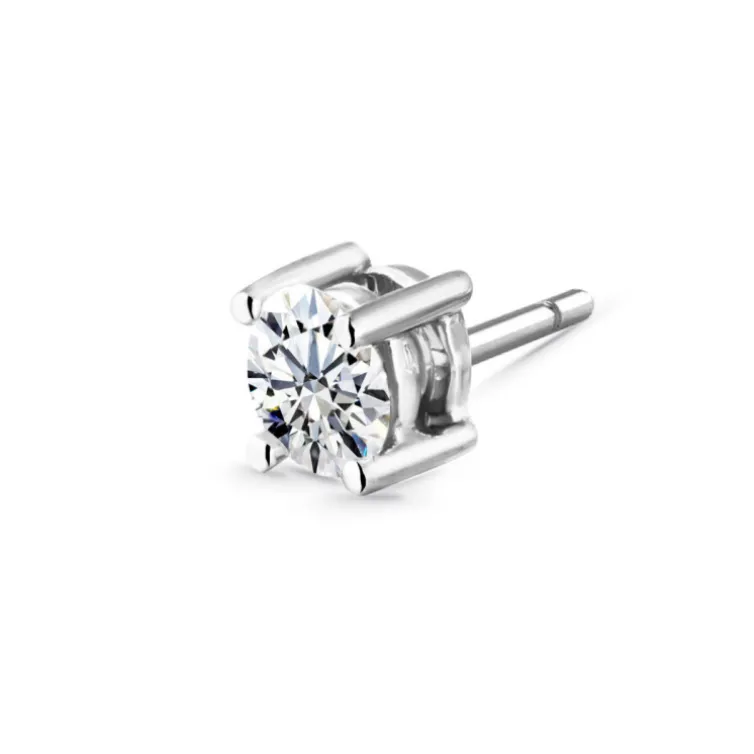 Pendiente de Diamante Hombre 0.20-0.50ct Talla Brillante Jackie Oro Blanco