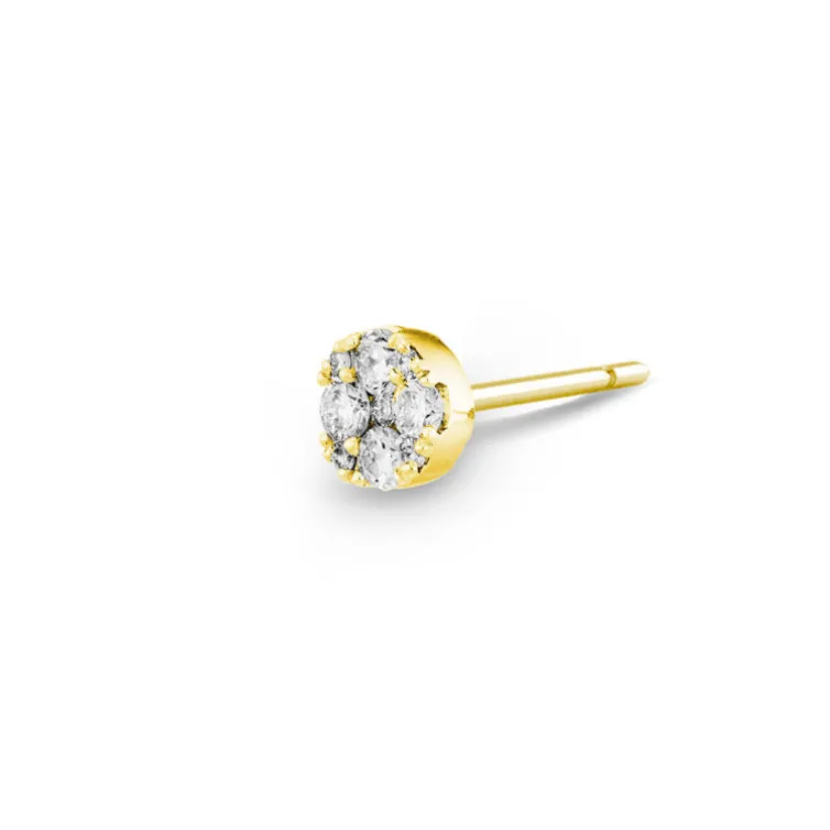 Pendiente Diamantes Piercing Gardenia 0.19 Dormilona Oro Amarillo