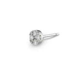 Pendiente Diamantes Piercing Gardenia 0.19 Dormilona Oro Blanco