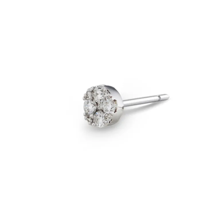 Pendiente Diamantes Piercing Gardenia 0.19 Dormilona Oro Blanco