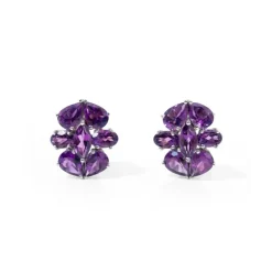 Pendientes Amatista Flor