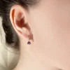 Pendientes Amatista Y Diamantes Trillon