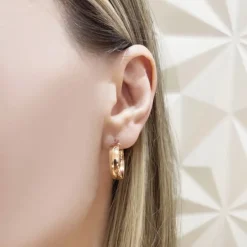 Pendientes Aro Criolla Basic Gold 15mm Oro Rosa