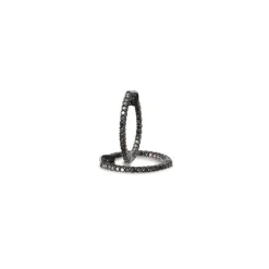 Pendientes Aro Diamantes Negros Black Power