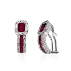 Pendientes Aro Rubí Diamond Color