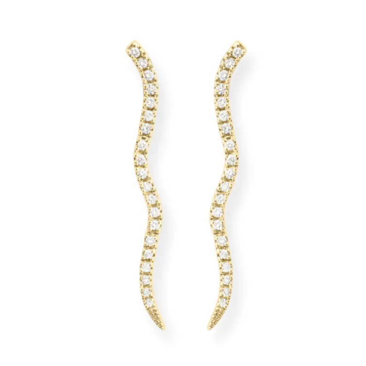 Pendientes Barra Onda Diamantes Wave