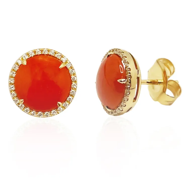 Pendientes Coral Diamantes Red Velvet 12Mm