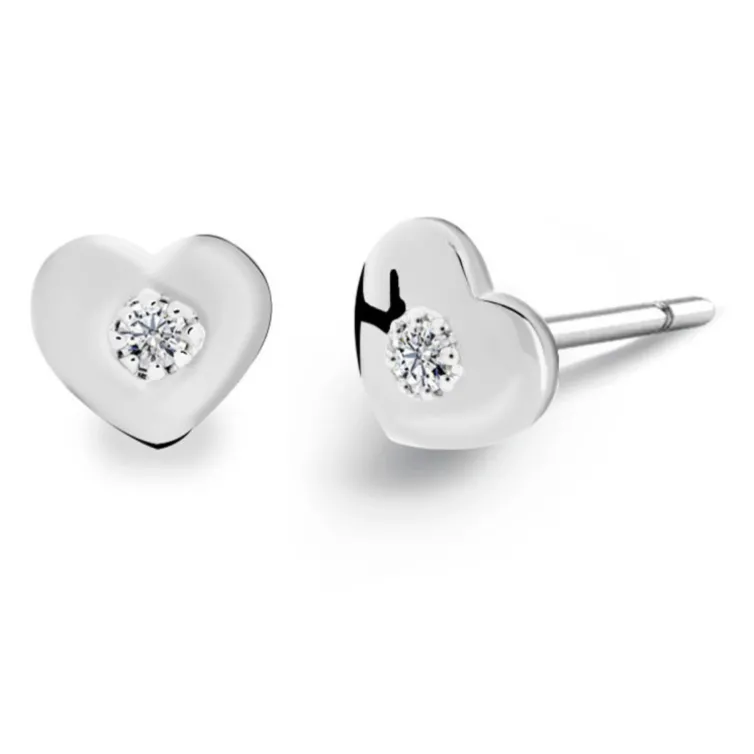 Pendientes Corazón Celebrity Oro Blanco