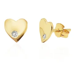 Pendientes Corazón Diamante Oro Amarillo Always