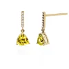 Pendientes Cuarzo Limón Y Diamantes Trillon