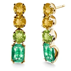 Pendientes Cuarzo Verde Citrino Rainbow