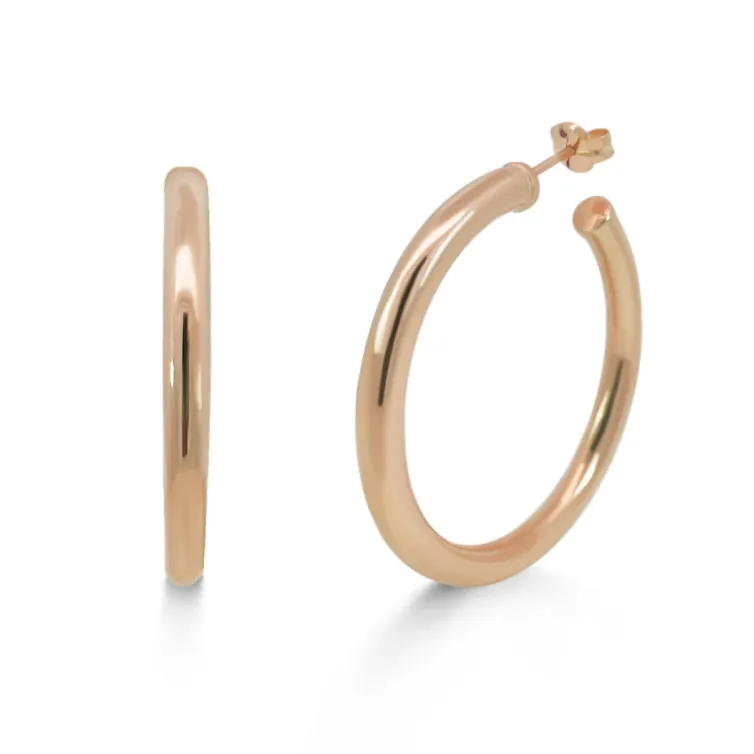 Pendientes de Aro Oro Rosa 40mm