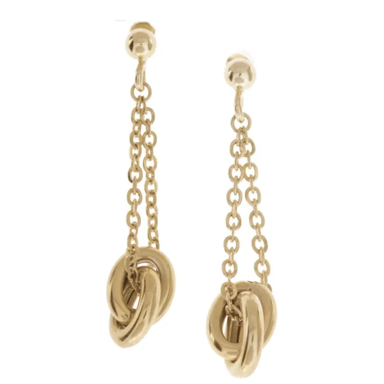 Pendientes De Oro Doble Círculo Amor Libre