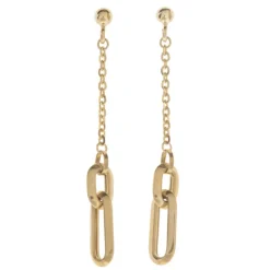 Pendientes De Oro Doble Rectángulo Amor Libre
