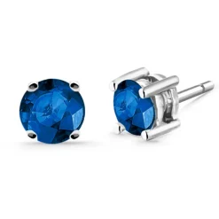 Pendientes de Zafiros Jackie Oro Blanco