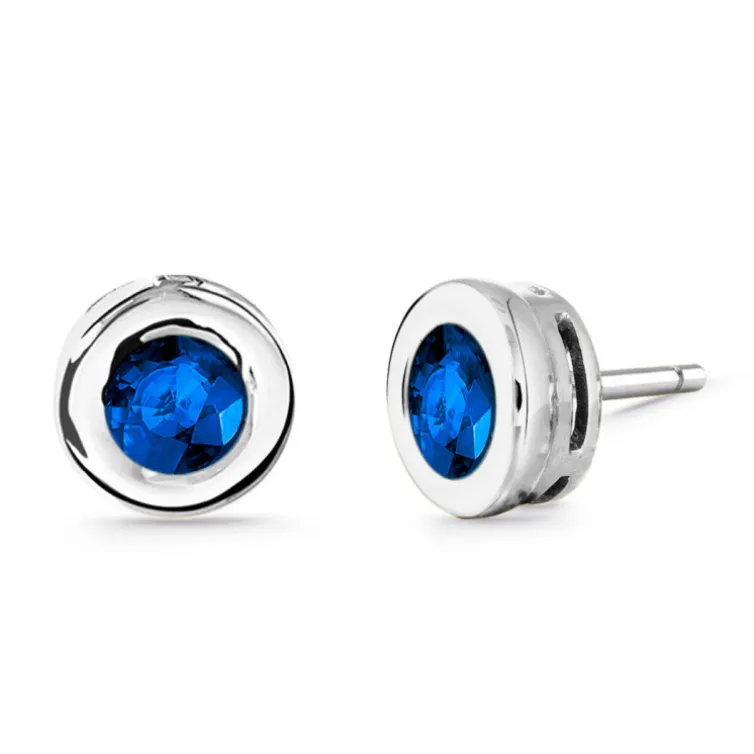 Pendientes de Zafiros Linda Oro Blanco