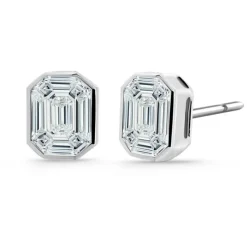 Pendientes Diamantes 1.10 Ct Talla Esmeralda Vrait