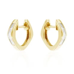Pendientes Diamantes Aro Criolla Baguette