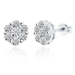 Pendientes Diamantes Camelia 0.80 Oro Blanco